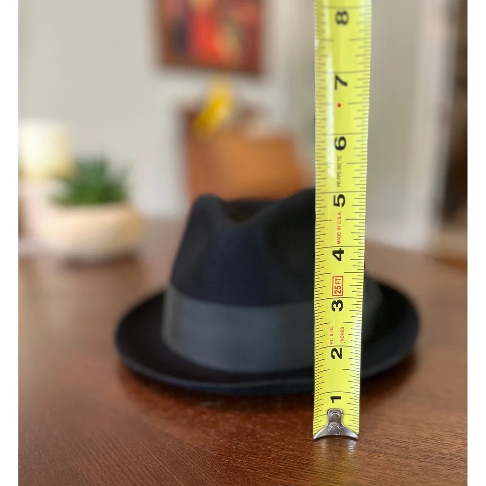 Stetson Royal Fedora Mens 7 1/4 Black Excellent Vintage Fur Felt Dress Hat